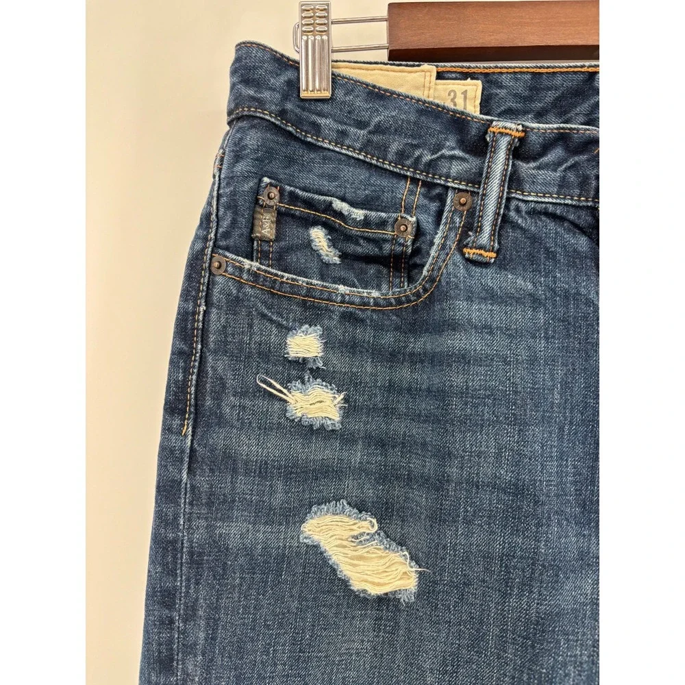 Abercrombie & Fitch Mens Blue Classic Straight Distressed Jeans 30x31 Vintage
